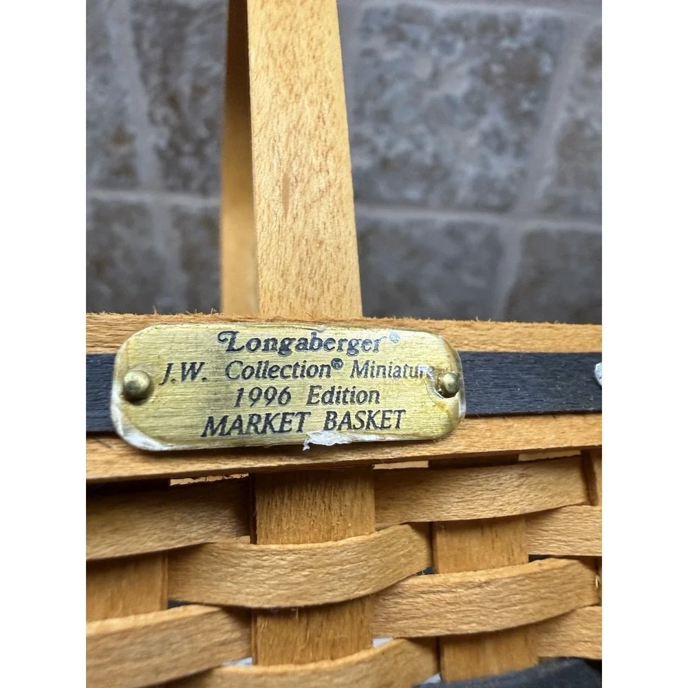 NEW 1996 Longaberger Market Basket J.W.‎ Collection Miniature Collectors Club